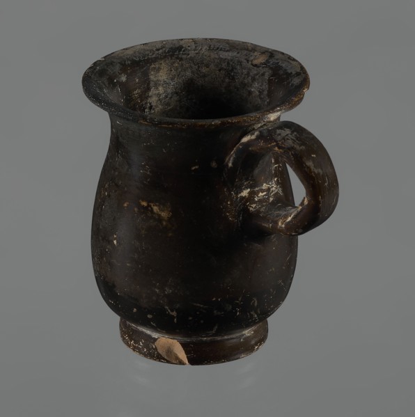 Jug, red-figure pottery, Greek pottery, mermaid mythological, Athens Greece. A small jug with a low