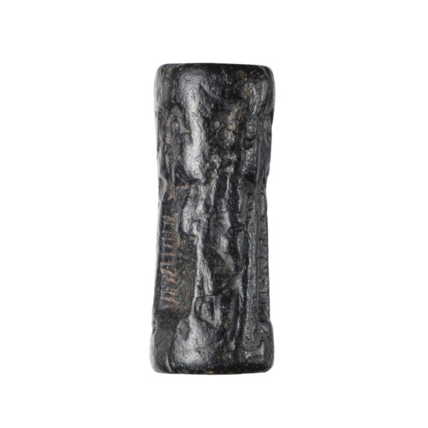 Cylinder seal with a mythological scene, unknown Cypriot workshop; mythological scene depicting two