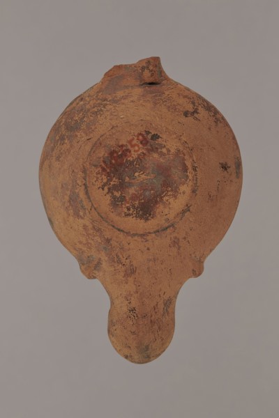 Lamp decorated with a depiction of a gladiator so-called Samnite, unknown Roman workshop, Scen.Gal