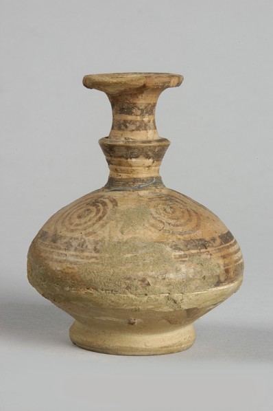 Jug, painted decoration: on the widest part of the body, on the neck and handle - horizontal lines