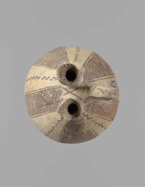 Jug, unknown Cypriot workshop, White painted ware jug with a spherical bottom, a bulging