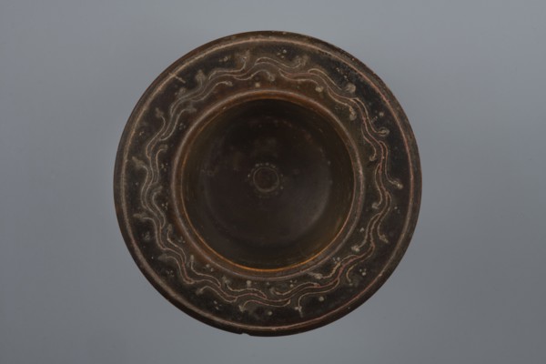 Black-finished bowl, 4th century BC, Southern Italy; vessel bowl; height 6.0 cm, width 11.5 cm., A