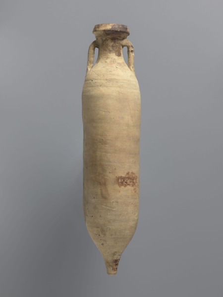 Amphora spatheion, unknown North African workshop Tunisia/Libya. Cylindrical, elongated amphora