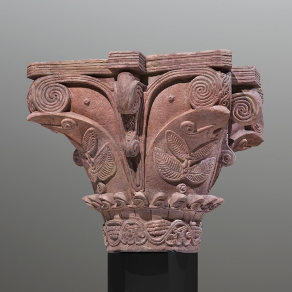 Upper and lower fragments of the capital reconstructed to their complete form. Nubian workshop.