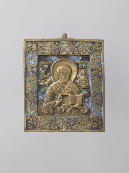 Icon: Saint Nicholas the Wonderworker. Russian workshop. Nicholas of Myra ca. 270–352. In the
