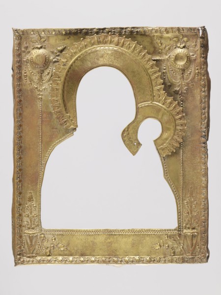 Icon in a cover: Our Lady of Tikhvin, Russian workshop, I.Ch., Mary mother of Jesus Christ, Our