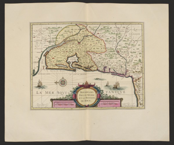Bovrdelois, Pays de Médoc et la prevosté de Born; Gerard Valck 1651/1652–1726, publisher; Pieter
