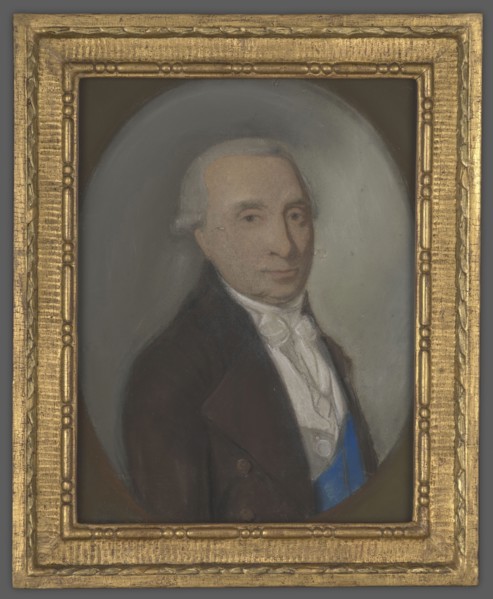 Michal Hieronim Radziwill 1744–1831, unknown author; portrait of Radziwill in a brown uniform with