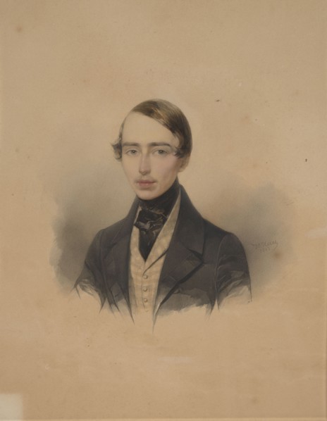 Karol Andrzej Radziwill 1821–1886, painted by Waldemar Hau 1816–1895. Bust slightly turned to the