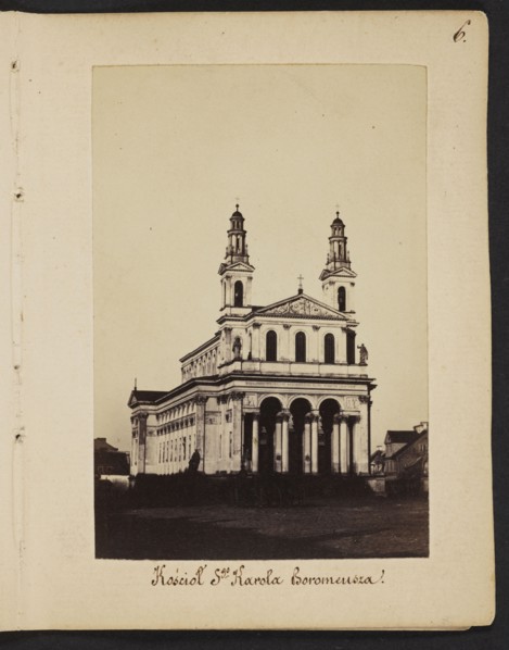 Warsaw. Church of St. Charles Borromeo according to a design by architect Henryk Marconi showing a