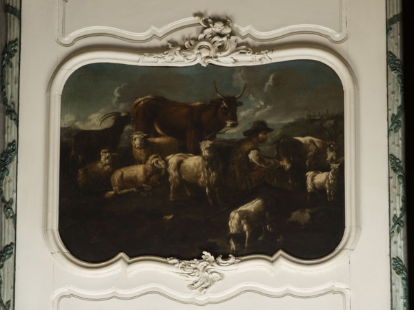 Shepherd's Scene with a Shepherd Milking a Goat, by Philipp Peter Roos 1657–1706. The overall tones