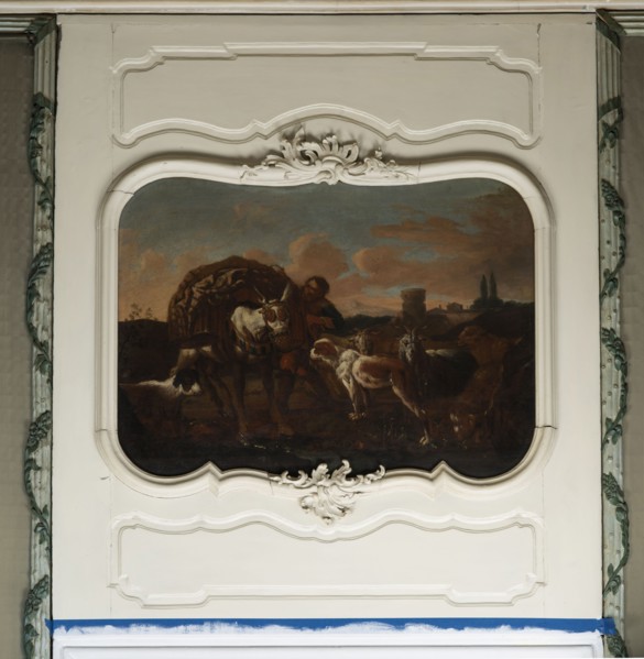 Shepherd's Scene with a Laden Donkey, Roos, Philipp Peter 1657–1706 painter. General tones of brown
