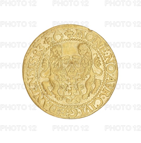 Gdansk ducat, Stefan I Batory king of Poland; 1575–1586, author; Gdansk, Poland; coin, A circular