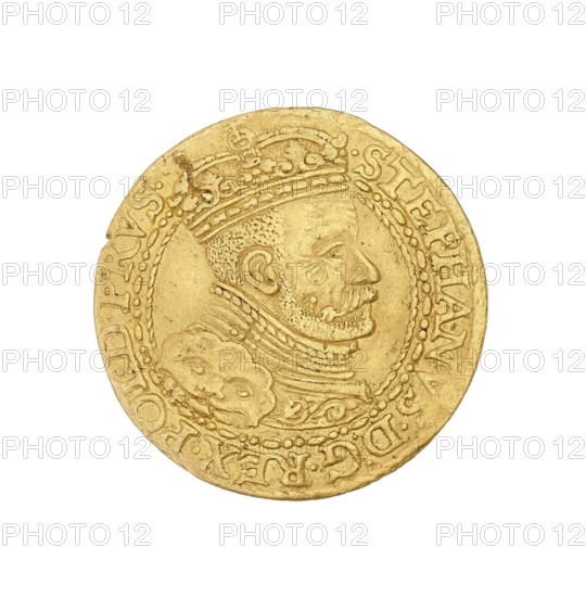 Gdansk ducat, Stefan I Batory king of Poland; 1575–1586 author, 1586, Poland, Gdansk, coin, A round