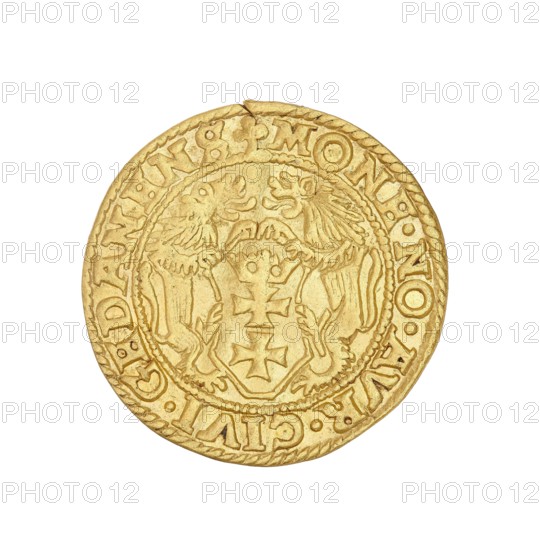 Gdansk ducat, Sigismund II Augustus King of Poland; 1544–1572, Poland, Gdansk mint, coin, A round