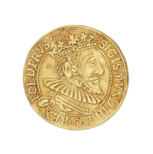 Gdansk ducat. Maker: Filip Klüwer fl. 1588–1601, mintmaster; struck under Sigismund III Vasa King