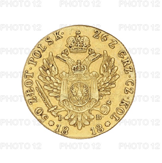 Double Polish zloty - 50 zloty, Alexander I Romanov Emperor of Russia; King of Poland; 1777–1825