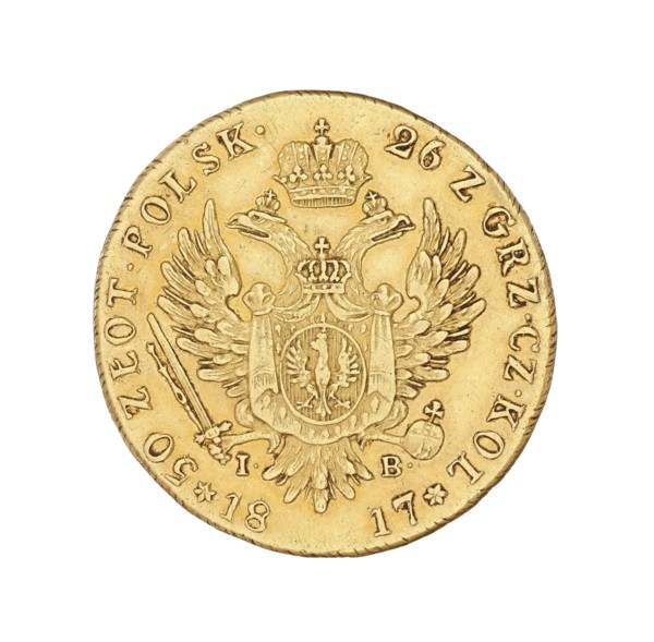 Double Polish zloty - 50 zloty; Alexander I Romanov Emperor of Russia; King of Poland; 1777–1825