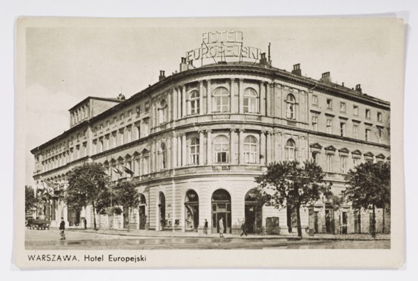 Hotel Europejski at Krakowskie Przedmiescie, Warsaw; photographer, published by Wydawnictwo Salonu