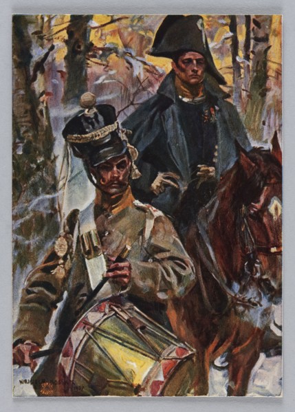 Reproduction of a painting: Wojciech Kossak 1856-1942, Officer and Drummer in the Battle of