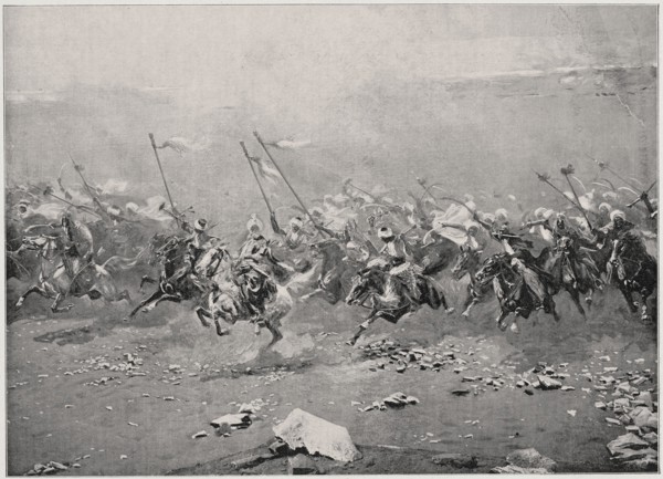 Reproduction of a painting: Wojciech Kossak 1856–1942, Fragment of the panorama The Battle of the