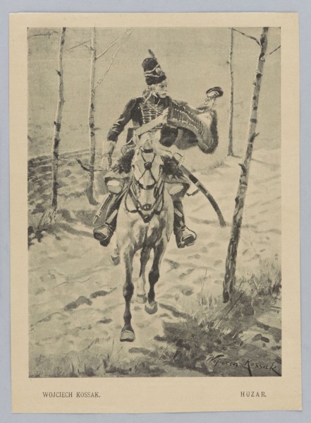 Watercolor reproduction: Wojciech Kossak 1856–1942, Hussar; painting reproduction by Richard Bong