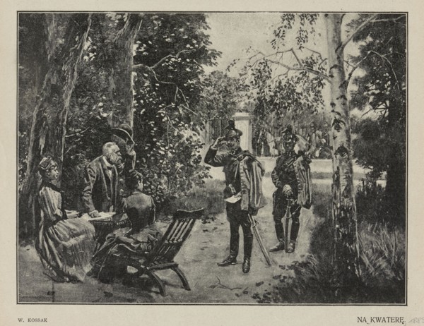 Reproduction of a painting: Wojciech Kossak 1856–1942, To the Quarters; 1903; painting; Polish