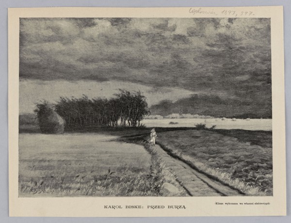 Reproduction of a painting: Karol Biske 1863–1928, Before the Storm; painting, Polish painting,