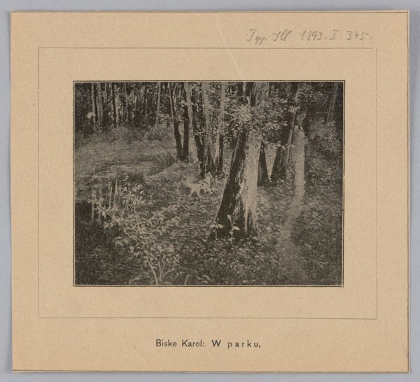 Reproduction of a painting: Karol Biske 1863–1928, In the Park; painting; Polish painting;