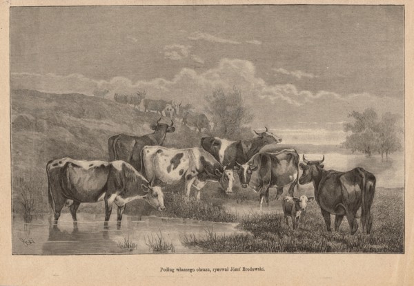 Fudge; painting reproduction after Brodowski, Józef 1828–1900; woodcut by Choromanski, A. fl.