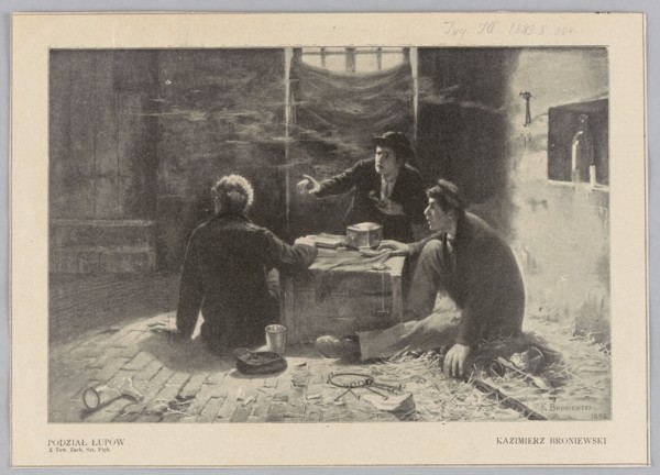 Reproduction of a painting: Kazimierz Broniewski ca. 1864-?, Division of the Spoils; reproduction