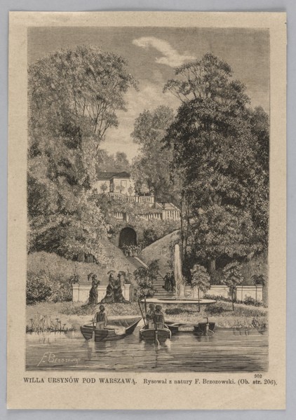 Wiila Ursynów near Warsaw; boats, gardens, palaces Warsaw; Ursynów Warsaw; painting; graphic art;
