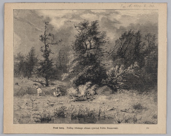 Before the storm; 1880; drawing by Feliks Brzozowski 1836–1892 after a woodcut by Jan Krajewski fl.