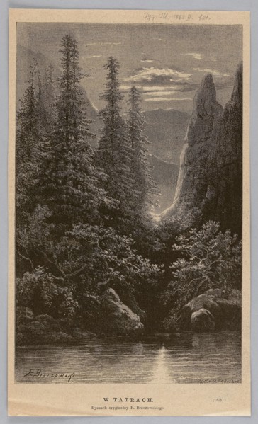 In the Tatra Mountains; 1883, Feliks Brzozowski 1836–1892 author/drawer; reproduction by Angerer &