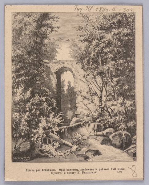Czerna near Krakow; 1880; drawing by Feliks Brzozowski 1836–1892, engraved by Józefa Kleczenska;