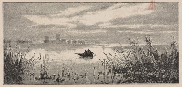 Lake Goplo; Feliks Brzozowski 1836–1892 draughtsman/author; unknown woodcut artist author; boats;