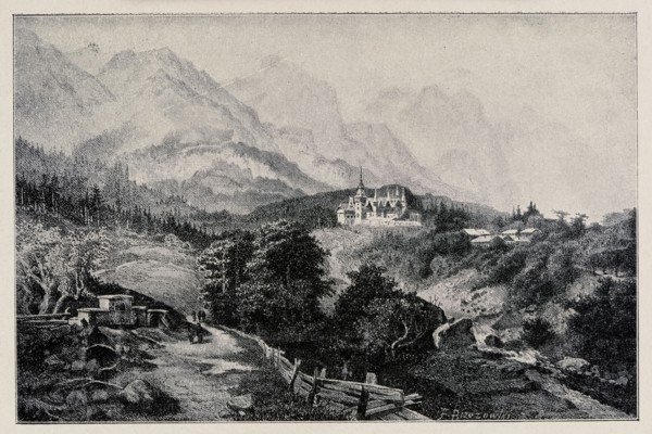 Reproduction of an engraving: Feliks Brzozowski 1836–1892, Mount Sinai; depiction of mountains and