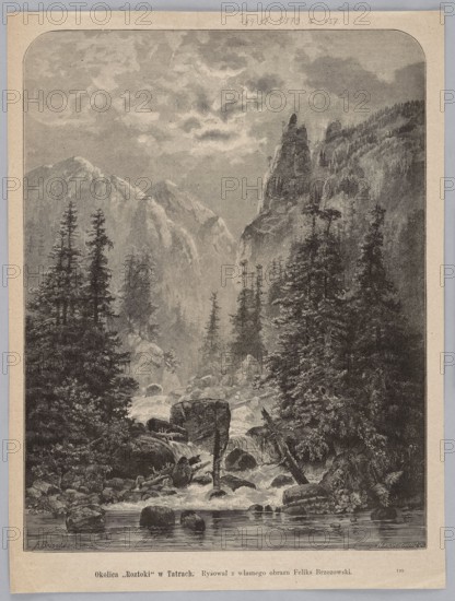 The area around Roztoka in the Tatra Mountains; Brzozowski, Feliks 1836-1892 draughtsman/author,