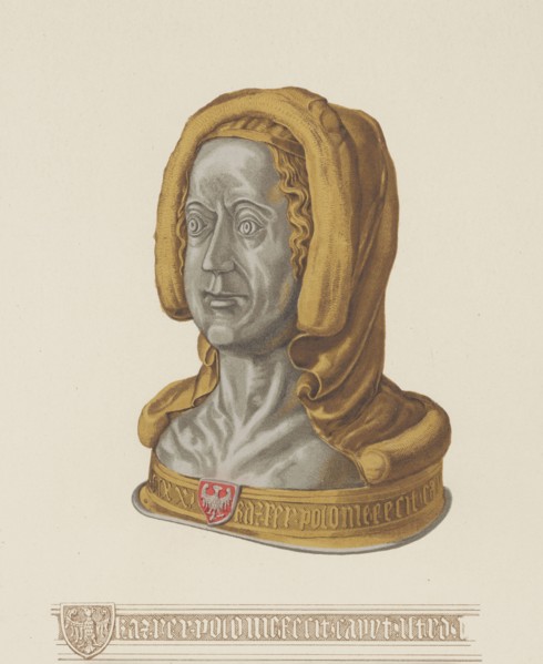 Silver head of Sister Mary Magdalene of Stobnica; illustration from Patterns of medieval art and