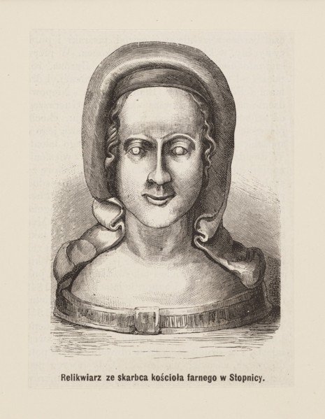 Reliquary from the treasury of the parish church in Stopnica; herm reliquary depicting Mary