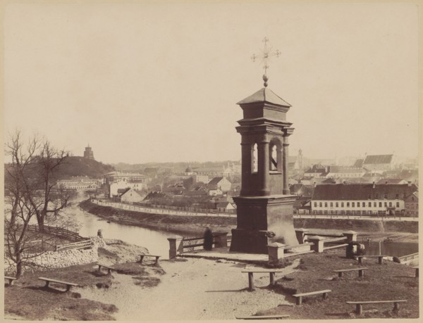 Vilnius - a chapel on Snipiszki, in the background a panorama of the city, Czechowicz, Józef