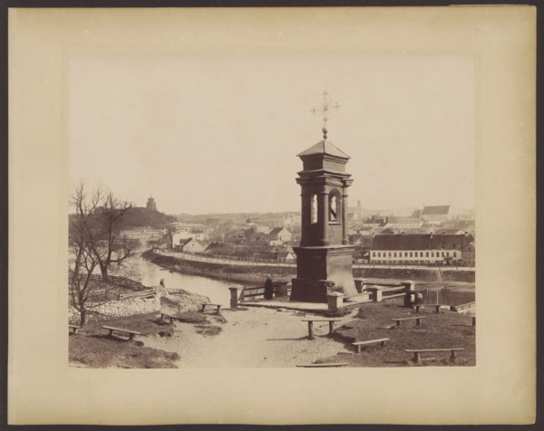Vilnius - a chapel on Snipiszki, in the background a panorama of the city; Józef Czechowicz