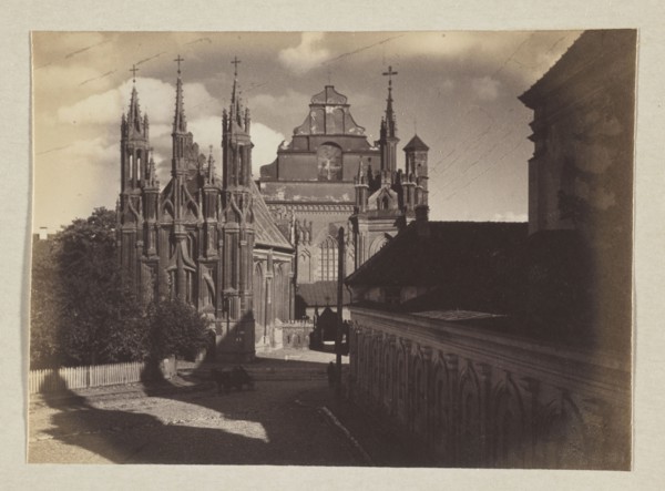 Church of St. Anne and the Bernardines; photograph, 1912. Subject: Bernardine Church Vilnius and St