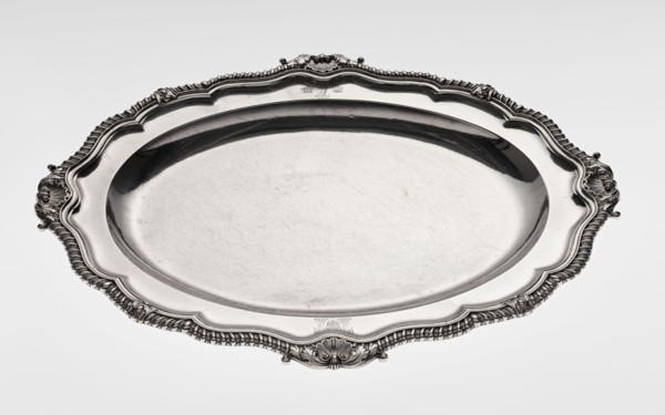 Oval Platter, Smith, Benjamin & James fl. 1809–1812 maker's role / goldsmith's firm, coats of arms,