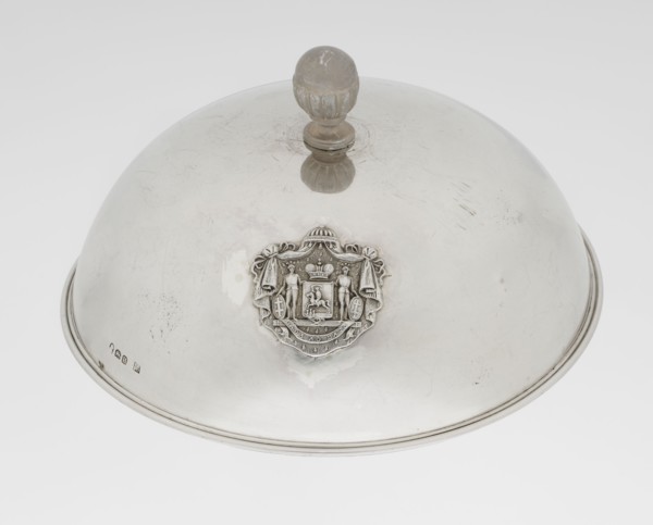 Platter lampshade, Scott, Digby & Smith, Benjamin fl. 1802–1807 goldsmith. Silver hemispherical