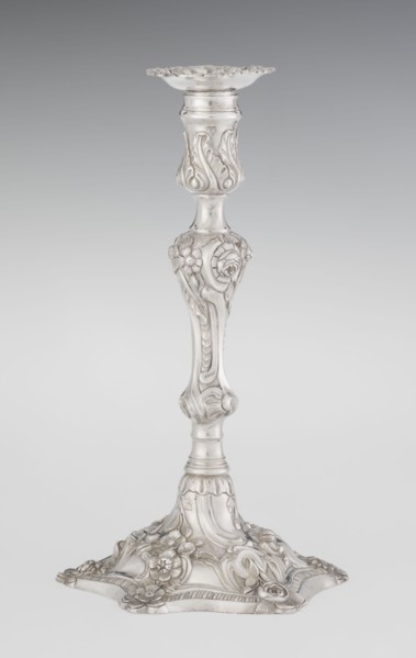 Single-candle candlestick by William Cafe fl. 1757–ca.1802, 1763/1764. Rococo, George II style;