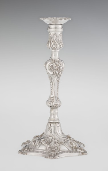 Single-candle candlestick, William fl. 1757–ca. 1802 goldsmith, rococo, scrap - purchase, plant