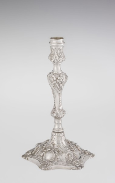 Single-candle candlestick, William Cafe fl. 1757–ca. 1802, rococo/George II style, 1763–1764,