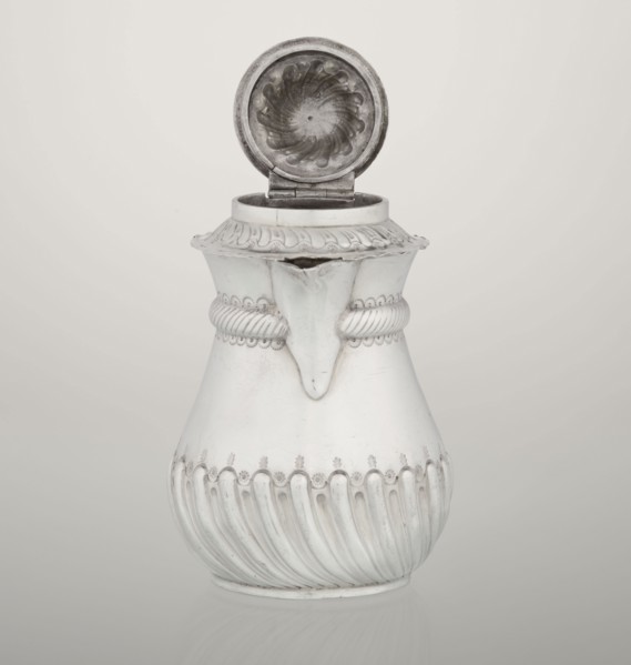 Coffee pot by John Septimus Beresford London; goldsmith's firm; active 1880–1889. Pear-shaped jug,