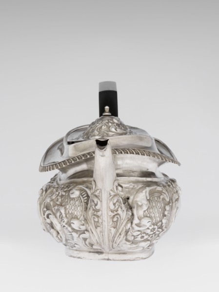 Teapot by Henry Moreton fl. 1899–1930s, factory owner and goldsmith; neo-Rococo style; silver;